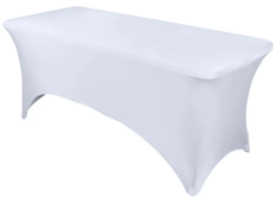 White Spandex Linens for 8ft Table
