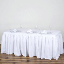 Pleated Table Skirt - White